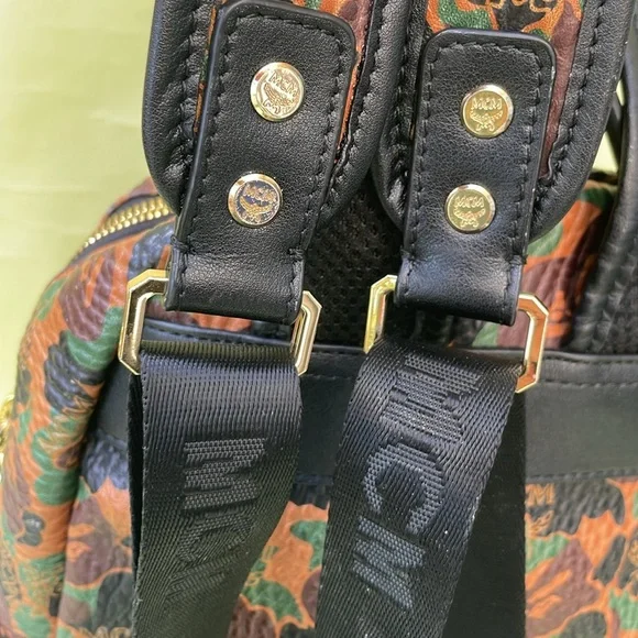 MCM x BAPE STARK large leather backpack in camo visetos limited